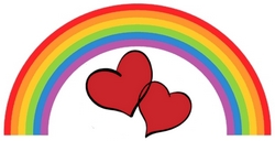 Rainbow and hearts